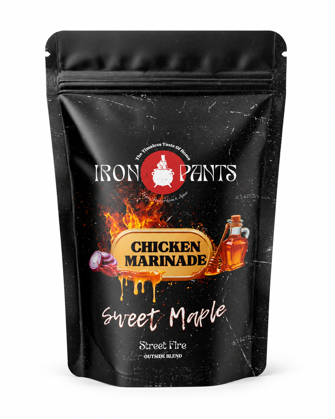 Iron Pants Sweet Maple Chicken Marinade – Street Fire Outside Blend, 100g resealable pouch