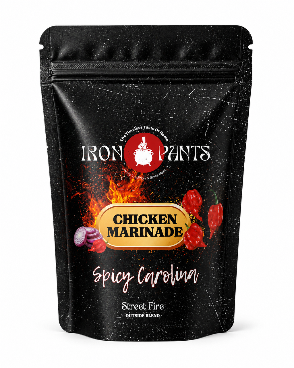Iron Pants Spicy Carolina Chicken Marinade – Street Fire Outside Blend, 100g resealable pouch