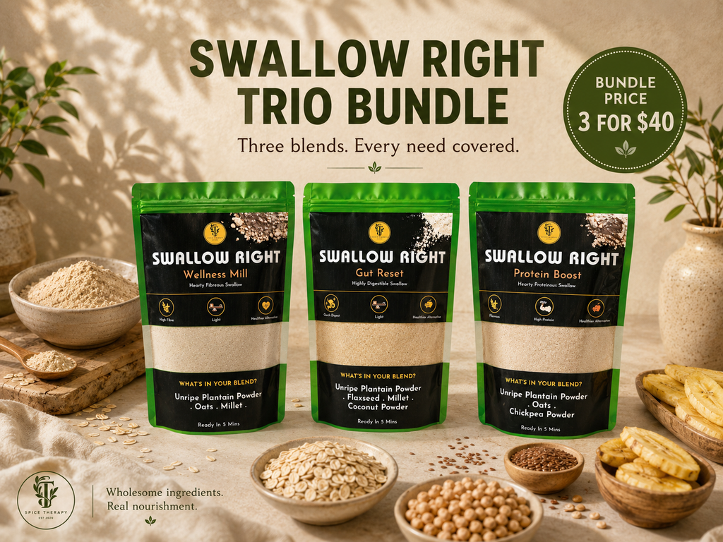 Triple bundle for swallow right powder.